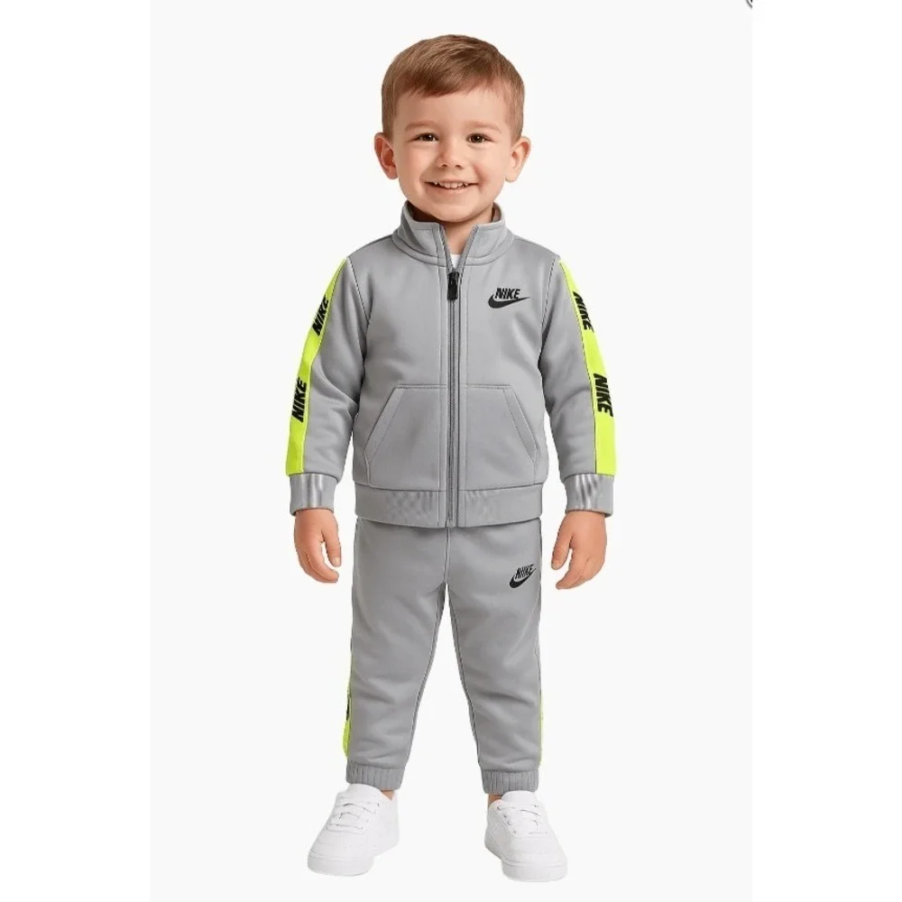 Nike Kids Baby 4T Logo Jacket Pants Track Set Light Smoke Grey Toddler 76G796
